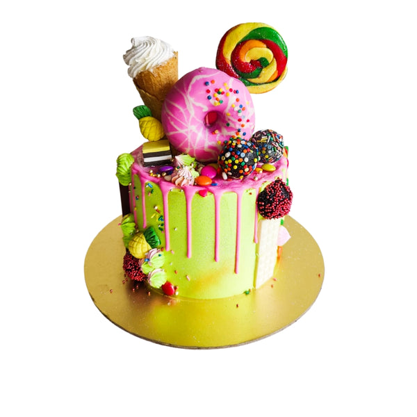 Doughnut And Assorted Candy Cake