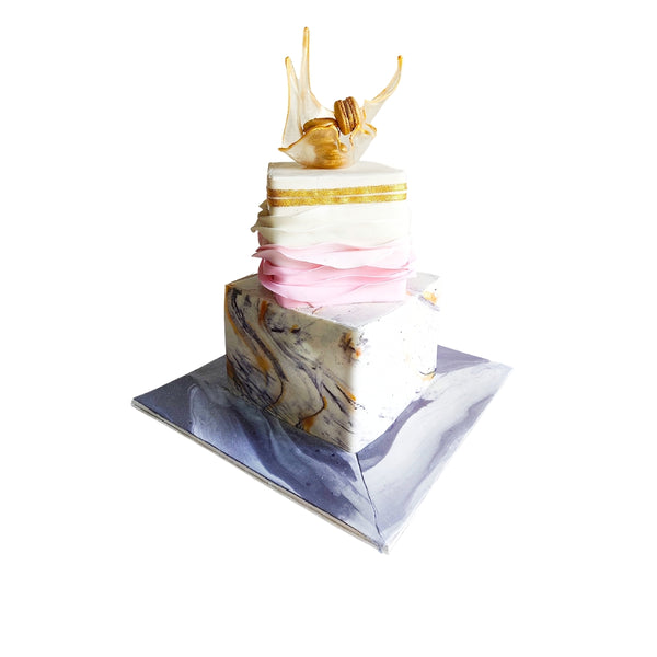 Isomalt Sail Abstract Marble Cake