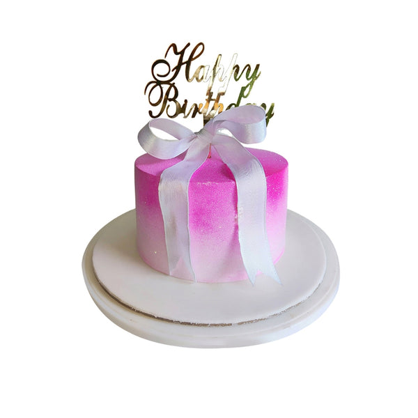 Pink Glitter Birthday Cake