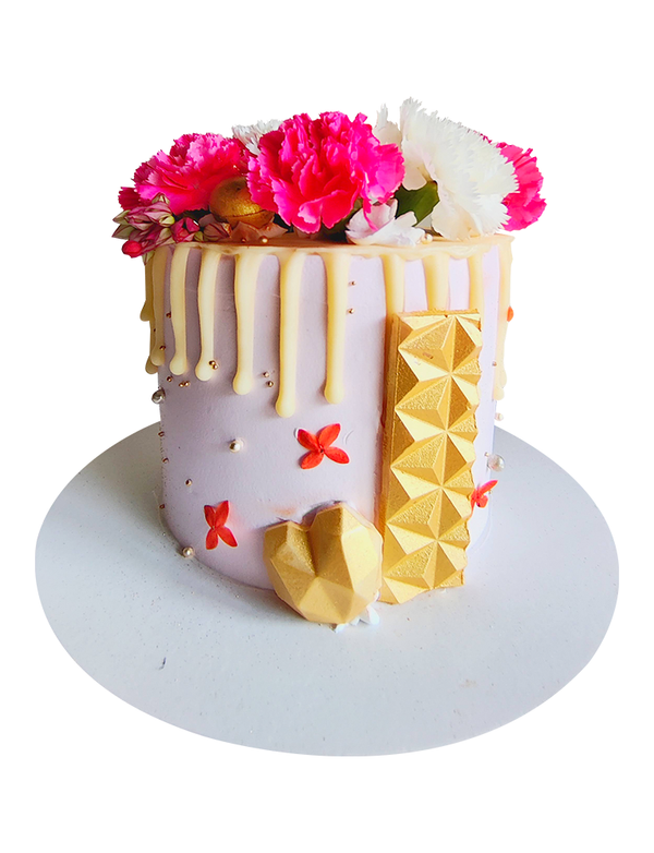 Drip Cake With Flowers